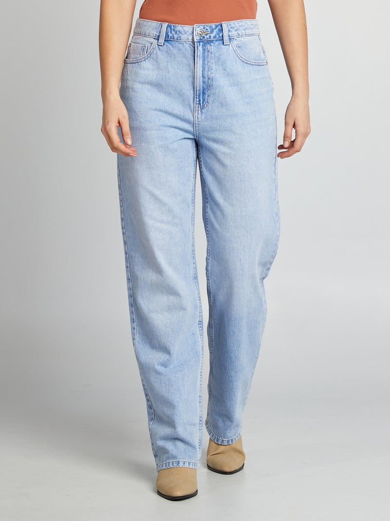 Effen straight-fit jeans BLAUW - Kiabi