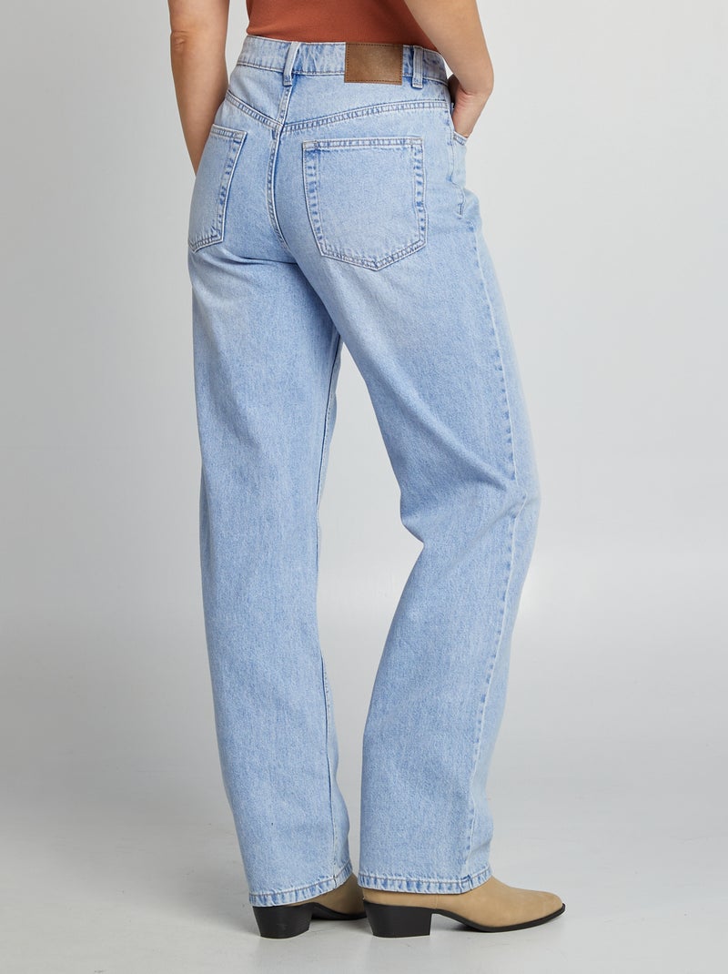 Effen straight-fit jeans BLAUW - Kiabi
