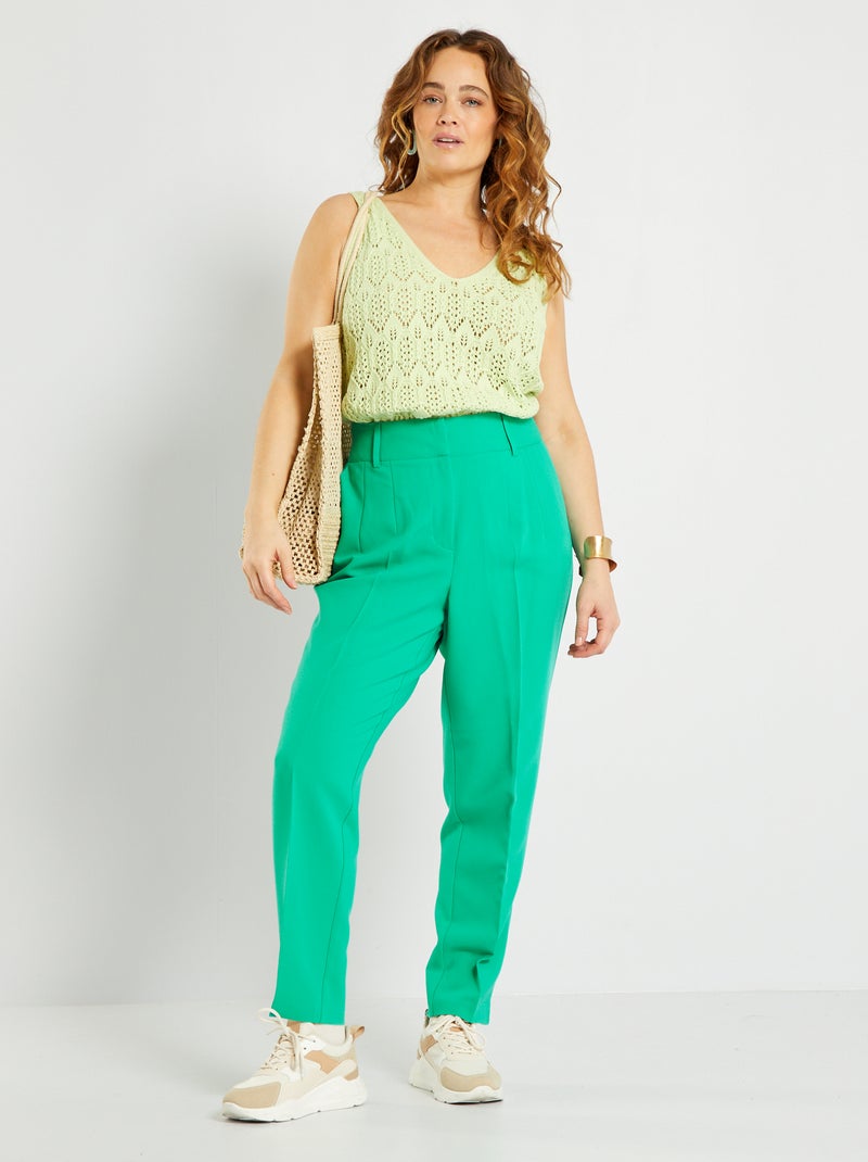 Effen strakke broek GROEN - Kiabi
