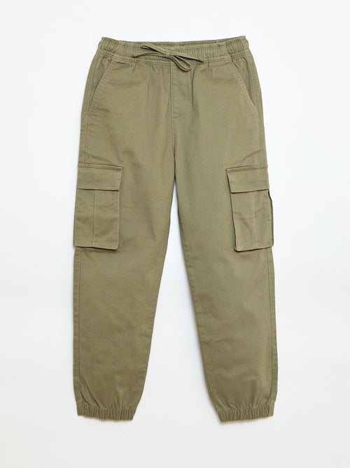 Effen stretch broek met meerdere zakken - Kiabi