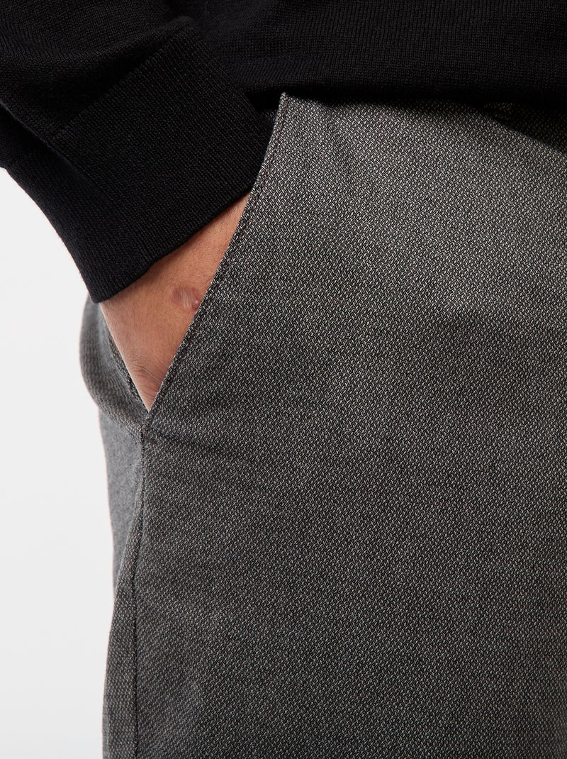 Effen stretchkatoenen chino Grijs - Kiabi