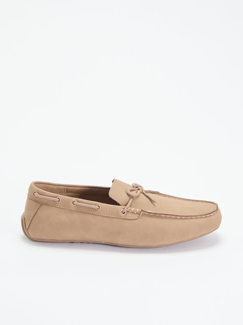 Effen suèdelook mocassins Biege - Kiabi