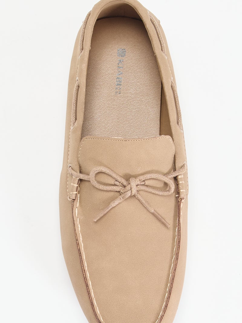 Effen suèdelook mocassins Biege - Kiabi