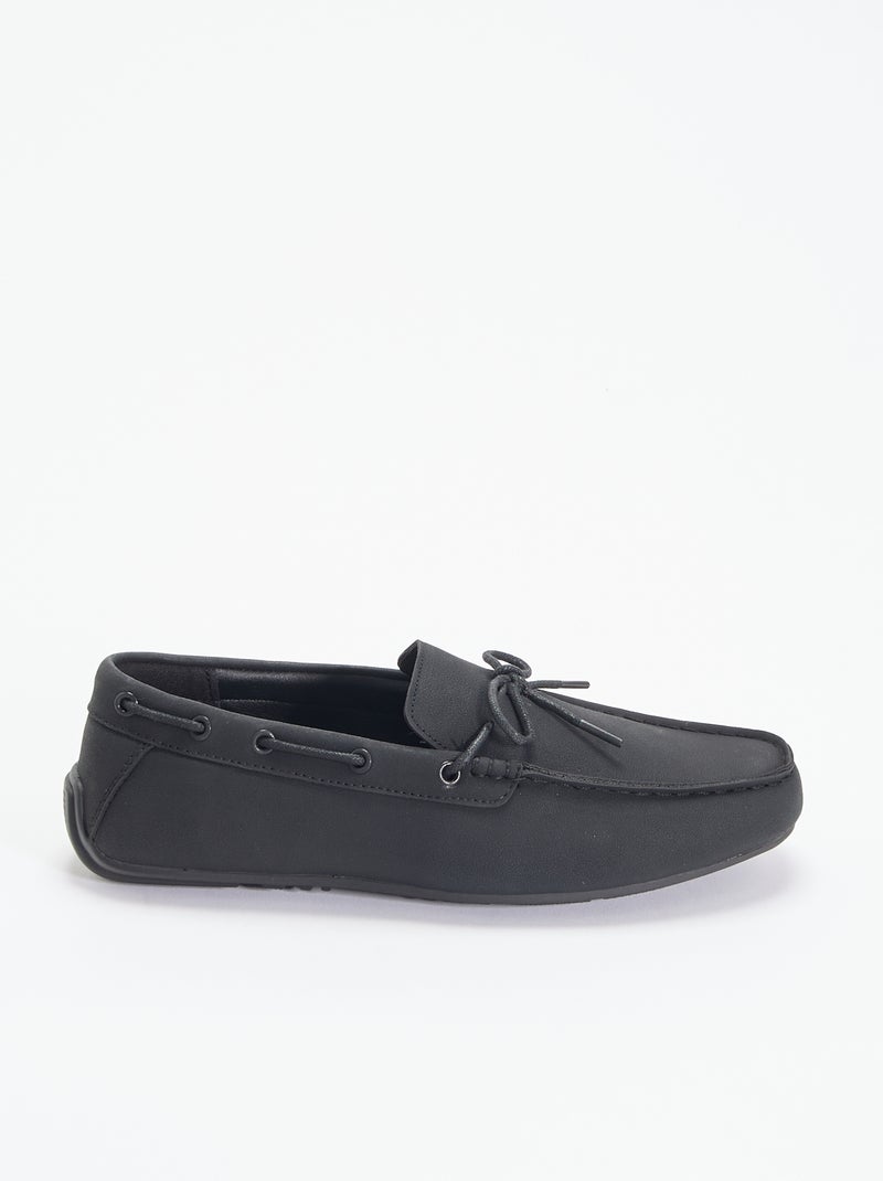 Effen suèdelook mocassins Zwart - Kiabi