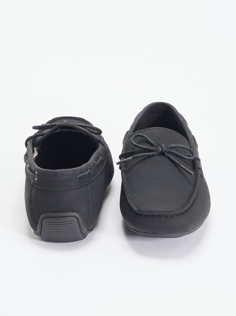 Effen suèdelook mocassins Zwart - Kiabi