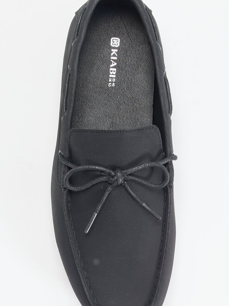 Effen suèdelook mocassins Zwart - Kiabi