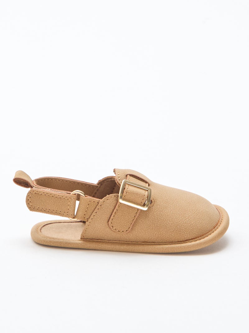 Effen suèdine sandalen Bruin - Kiabi