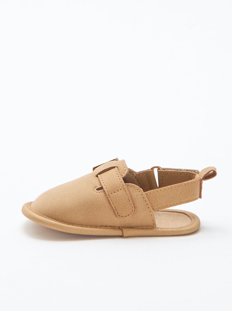 Effen suèdine sandalen Bruin - Kiabi