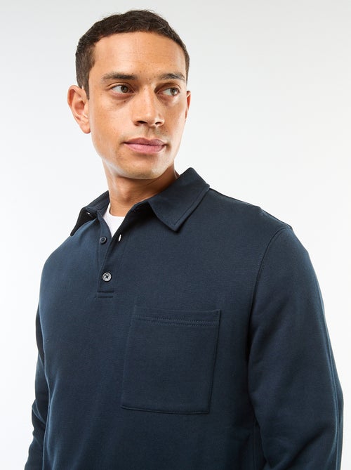 Effen sweater in polostijl met lange mouw - Kiabi