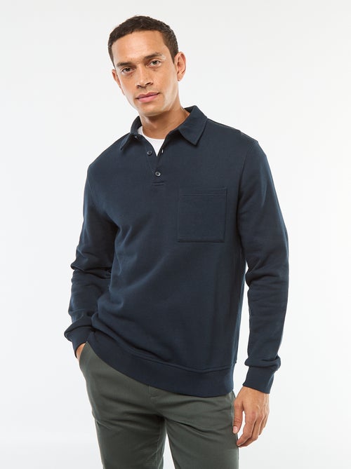 Effen sweater in polostijl met lange mouw - Kiabi