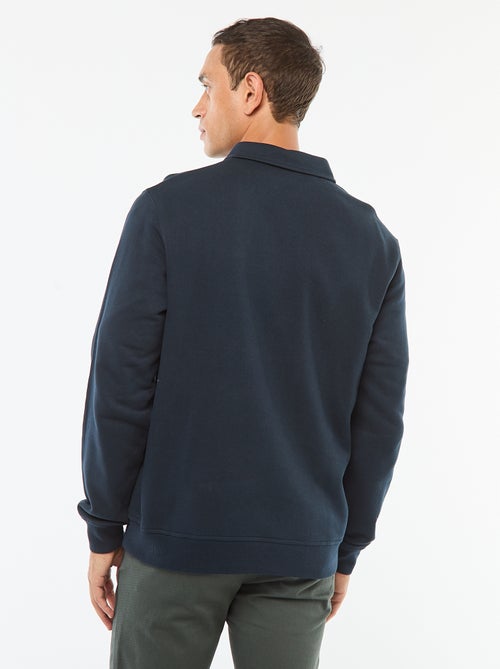 Effen sweater in polostijl met lange mouw - Kiabi