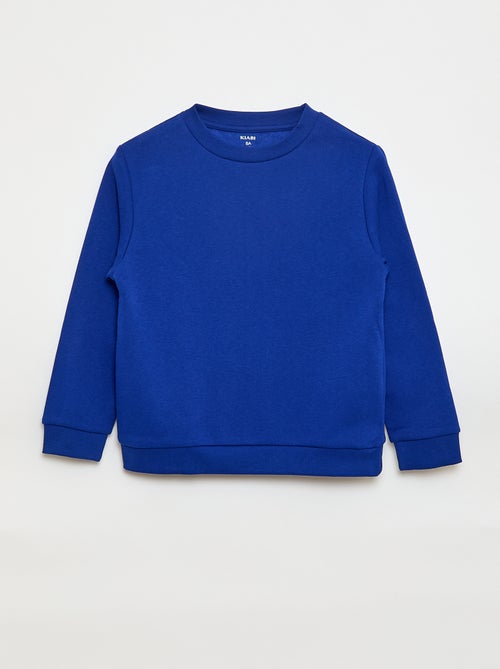 Effen sweater joggingstof met zachte, geruwde binnenzijde - Kiabi