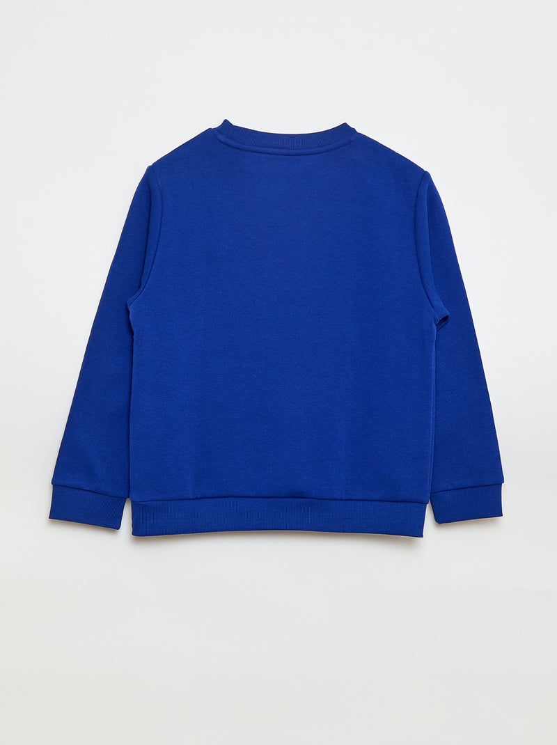 Effen sweater joggingstof met zachte, geruwde binnenzijde Blauw - Kiabi