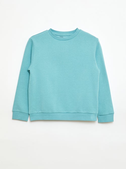 Effen sweater joggingstof met zachte, geruwde binnenzijde - Kiabi