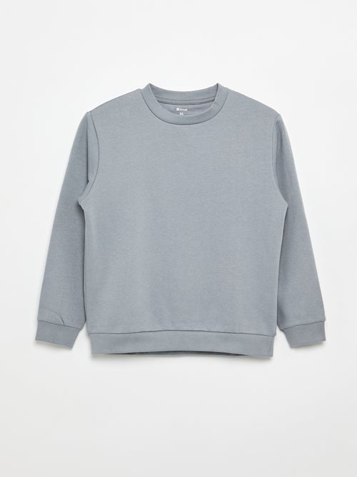 Effen sweater joggingstof met zachte, geruwde binnenzijde - Kiabi