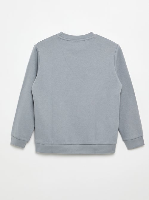 Effen sweater joggingstof met zachte, geruwde binnenzijde - Kiabi