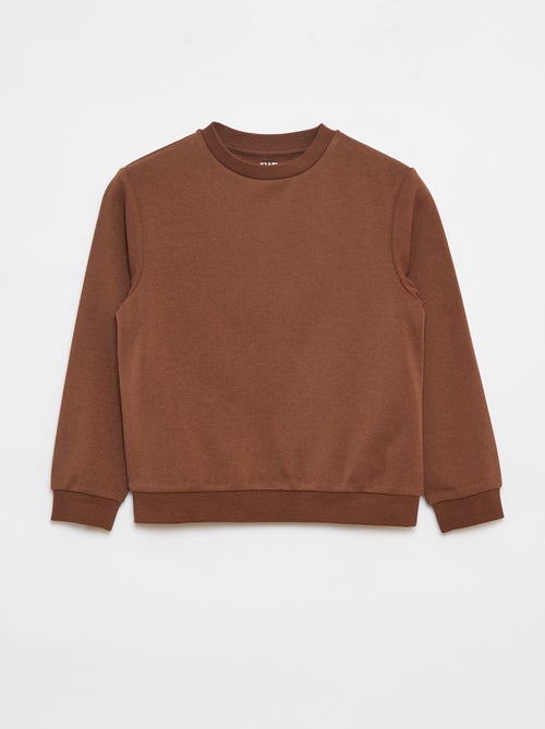 Effen sweater joggingstof met zachte, geruwde binnenzijde - Kiabi