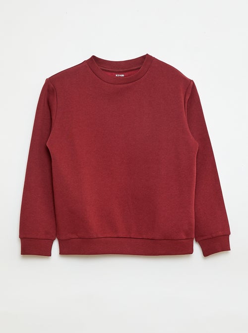 Effen sweater joggingstof met zachte, geruwde binnenzijde - Kiabi