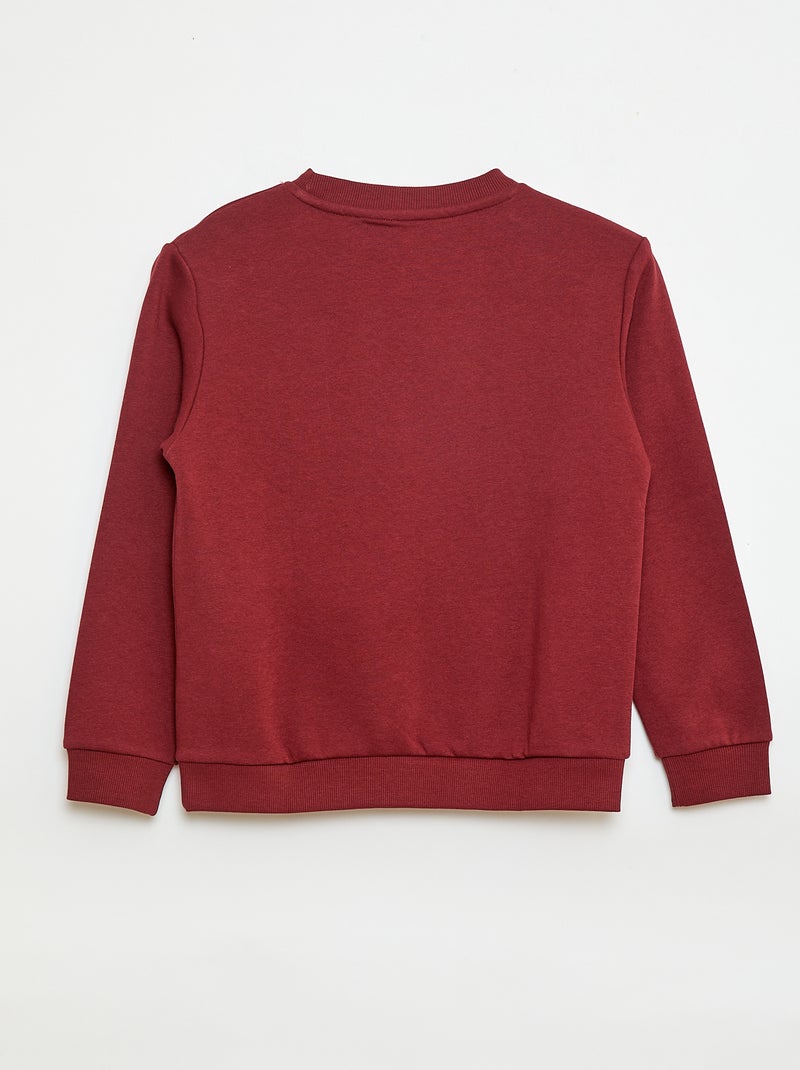 Effen sweater joggingstof met zachte, geruwde binnenzijde Bruin - Kiabi