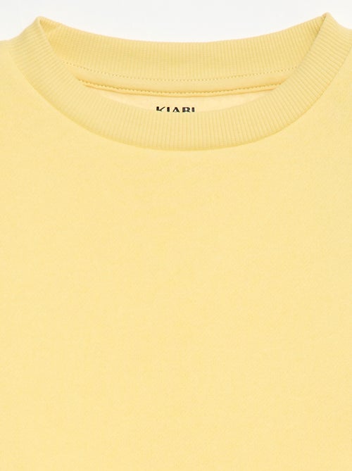 Effen sweater joggingstof met zachte, geruwde binnenzijde - Kiabi