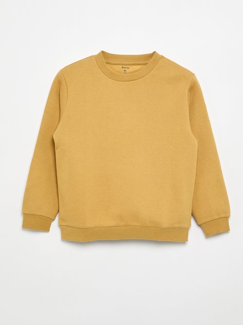 Effen sweater joggingstof met zachte, geruwde binnenzijde - Kiabi