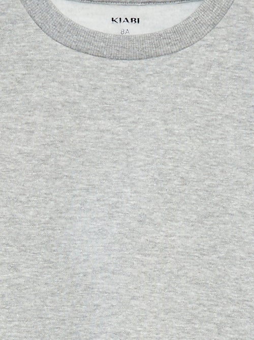 Effen sweater joggingstof met zachte, geruwde binnenzijde - Kiabi