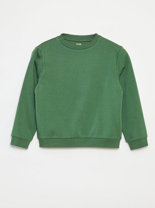 Effen sweater joggingstof met zachte, geruwde binnenzijde - Kiabi