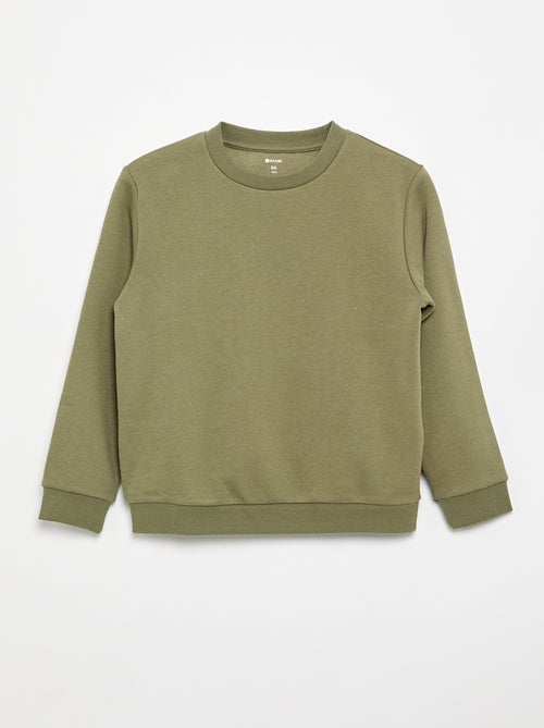 Effen sweater joggingstof met zachte, geruwde binnenzijde - Kiabi