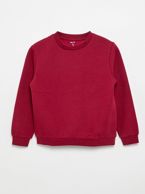Effen sweater joggingstof met zachte, geruwde binnenzijde - Kiabi