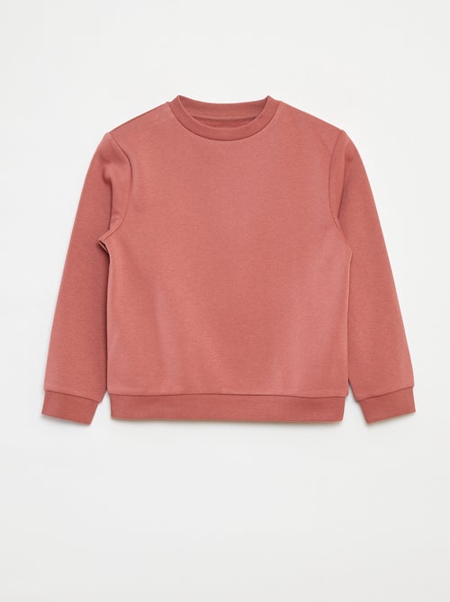 Effen sweater joggingstof met zachte, geruwde binnenzijde - Kiabi