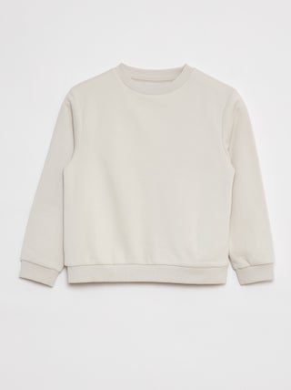 Effen sweater joggingstof met zachte, geruwde binnenzijde