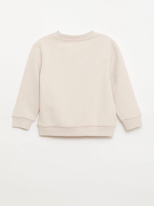 Effen sweater joggingstof met zachte, geruwde binnenzijde - Kiabi