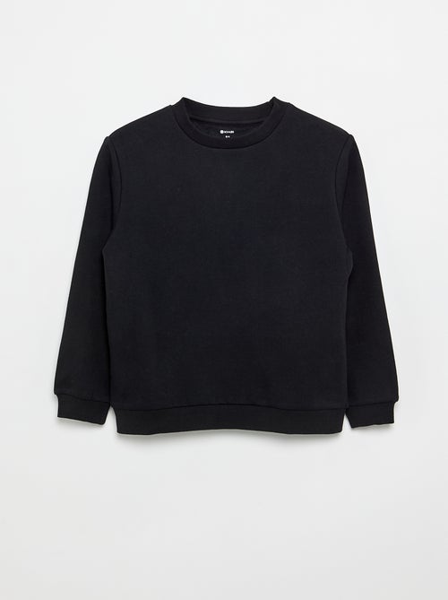 Effen sweater joggingstof met zachte, geruwde binnenzijde - Kiabi