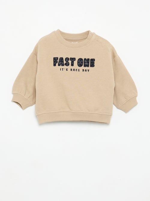 Effen sweater met borstopdruk - Kiabi