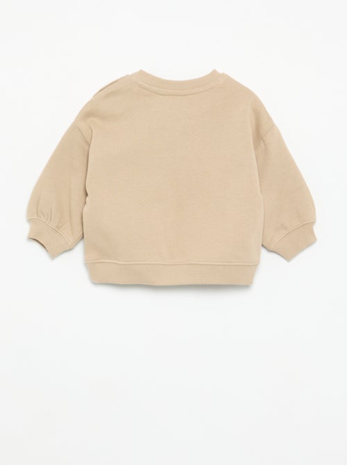 Effen sweater met borstopdruk - Kiabi