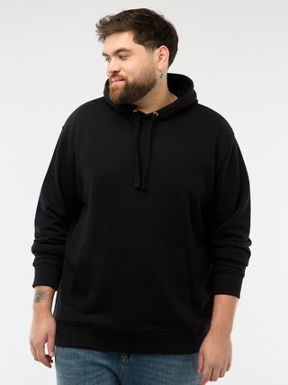 Effen sweater met capuchon van french terry