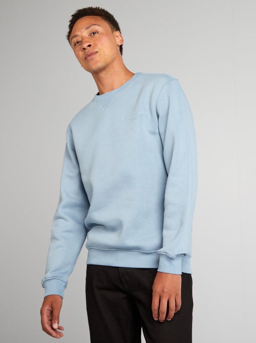 Effen sweater met geborduurde tekst - Kiabi