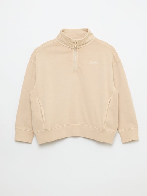 Effen sweater met opstaande kraag - Kiabi