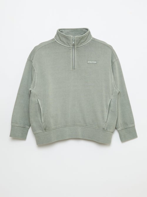 Effen sweater met opstaande kraag - Kiabi