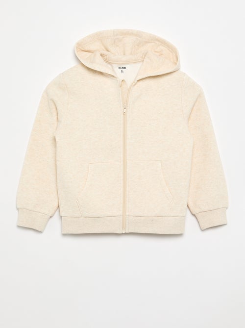 Effen sweater met rits en capuchon - Kiabi