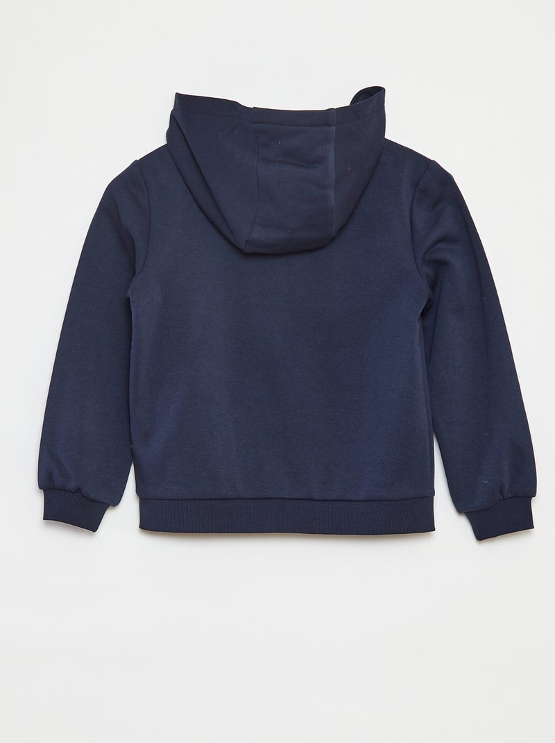 Effen sweater met rits en capuchon Blauw - Kiabi