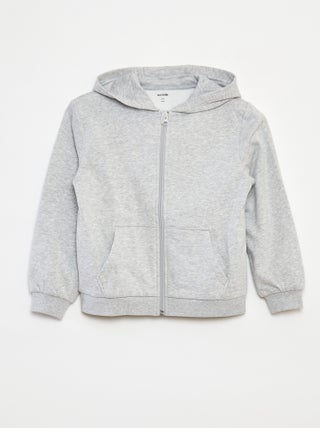 Effen sweater met rits en capuchon