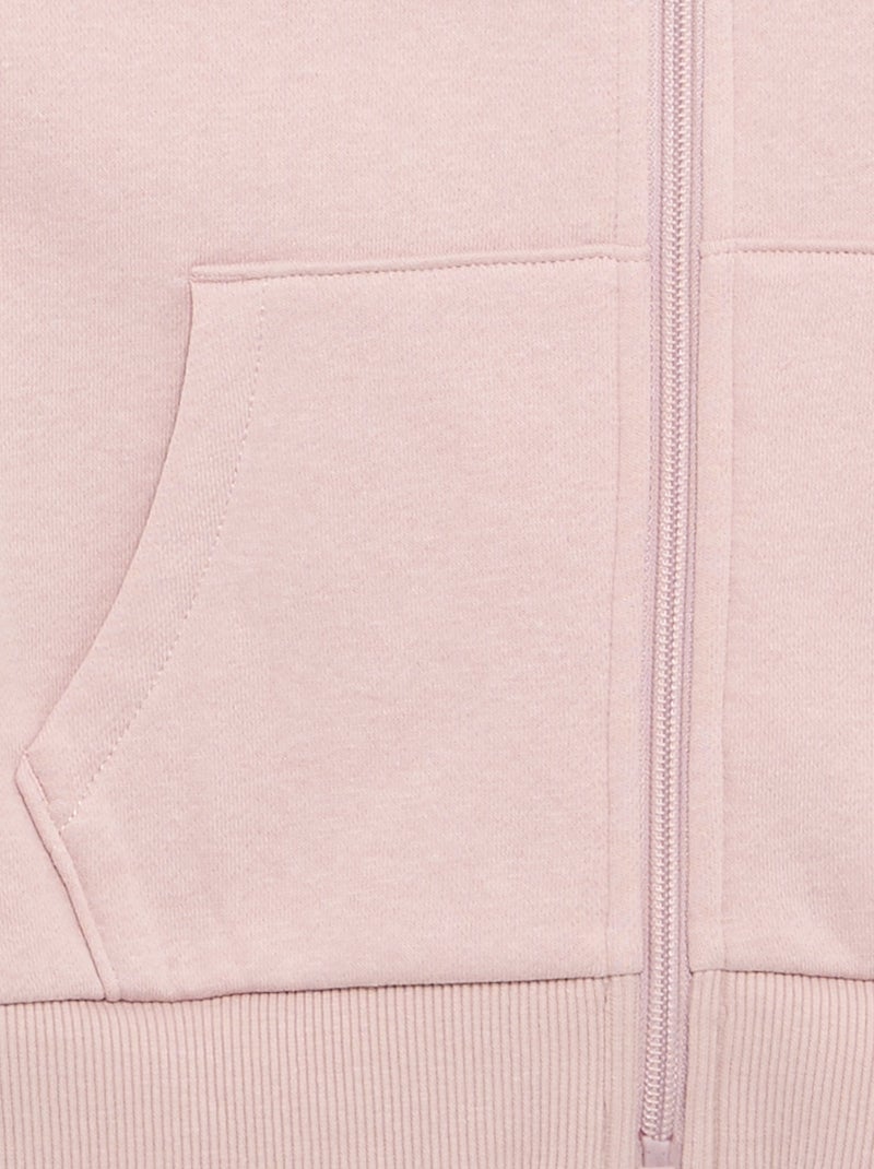 Effen sweater met rits en capuchon Paars - Kiabi