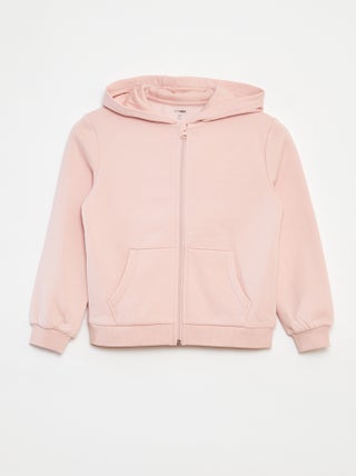 Effen sweater met rits en capuchon