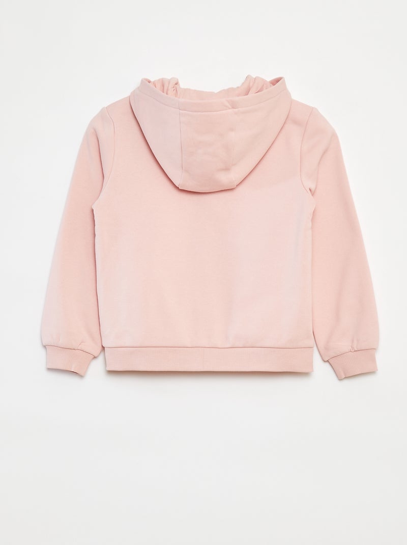 Effen sweater met rits en capuchon Rose - Kiabi