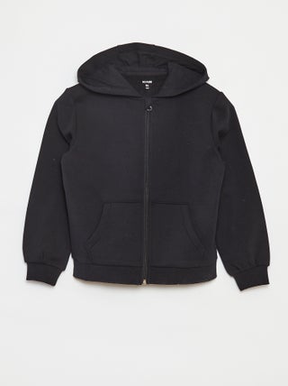 Effen sweater met rits en capuchon