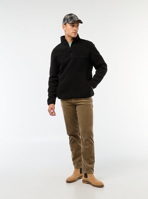 Effen sweater met rits en opstaande kraag - Kiabi