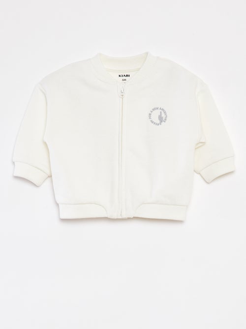 Effen sweater met rits van french terry - Kiabi