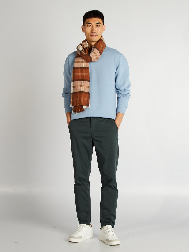 Effen sweater met ronde hals BLAUW - Kiabi