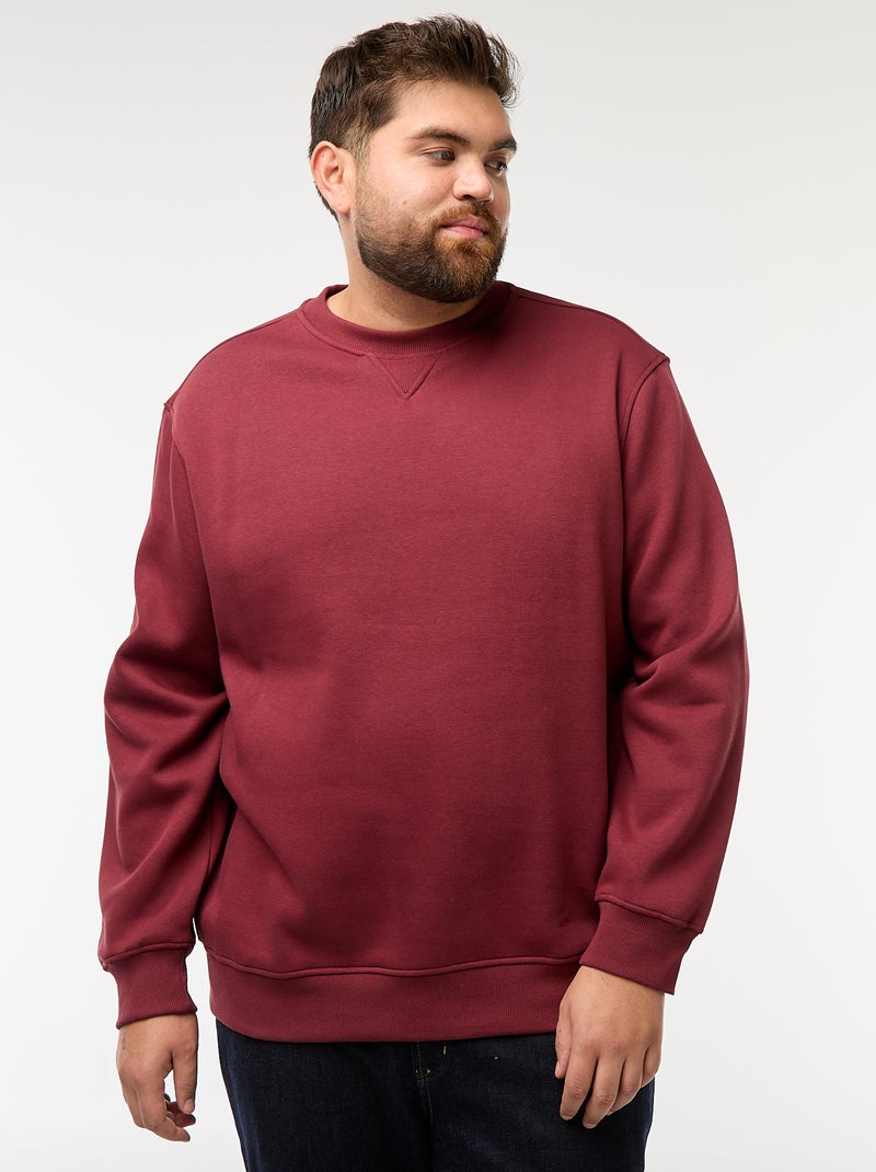Effen sweater met ronde hals Rood - Kiabi